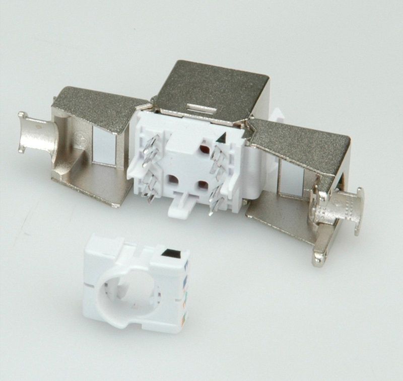 STP - CAT6 Gigabit Keystone Module - RJ45 - LSA - Toolless - Compact - Gegoten Zink