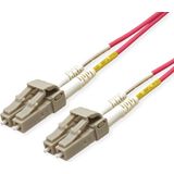 Low Loss LC Duplex Optical Fiber Patch kabel - Multi Mode OM4 - paars / LSZH - 1 meter