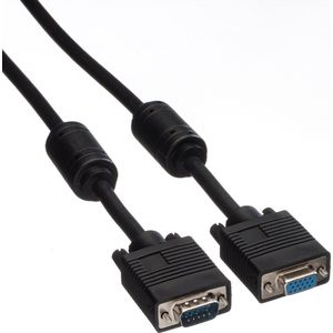ROLINE SVGA kabel HD15 ST - BU met ferrietkern, 6 m - zwart 11.04.5356