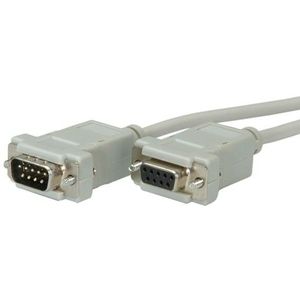 VALUE RS232 M-F kabel | kruiskabel | voor het aansluiten van 2 computers | grijs 1,8 m