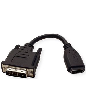 DVI-D Dual Link (m) - HDMI (v) adapter / zwart - 0,15 meter