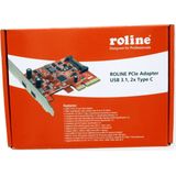 ROLINE PCI-Express-Kaart, USB 3.2 Gen 2, 2x USB-C