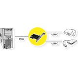ROLINE PCI-Express-Kaart, USB 3.2 Gen 2, 2x USB-C