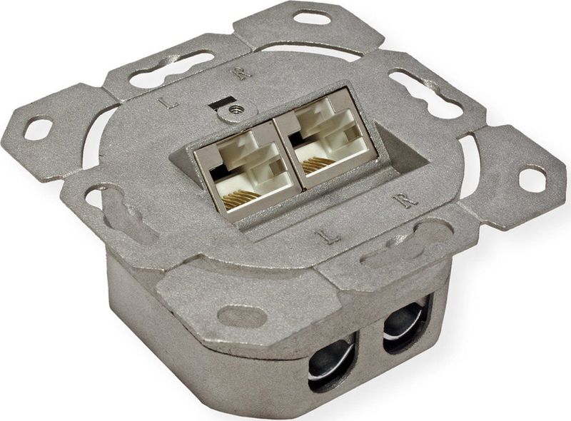 VALUE Cat.6A Inbouwdoos - 2x STP - Wit