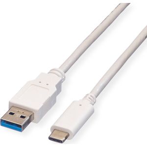 VALUE USB 3.2 Gen 1 kabel, A-C, M/M, 0,5 m - wit 11.99.9010