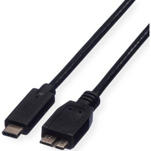 ROLINE USB 3.2 Gen 1 kabel, C - Micro B, M/M, zwart, 0,5 m