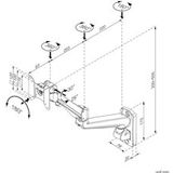 Roline - LCD Arm Pneumatisch - Monitorsteun - Zilver - Wandmontage