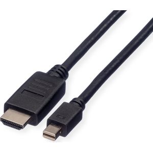 ROLINE Mini DisplayPort Kabel, Mini DP - HDMI, M/M, zwart, 3 m - zwart 11.04.5792