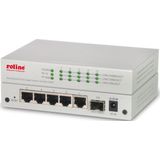 ROLINE - Gigabit Ethernet Switch - Grijs - 5 Poorts - Managed