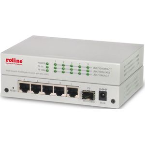 ROLINE Gigabit Ethernet Switch 6 poorten (5x 10/100/1000 + 1x SFP) - grijs 21.14.3523
