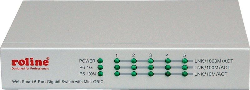 ROLINE - Gigabit Ethernet Switch - Grijs - 5 Poorts - Managed