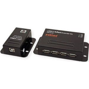 USB Verlengkabel - 50 Meter - Cat.5e/Cat.6 - Metalen Behuizing