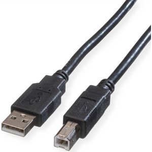 ROLINE USB 2.0 Kabel, Type A-B, Type A-B, zwart, 3 m