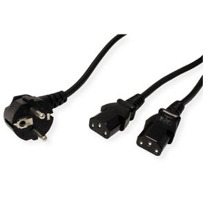 C13 Voedingskabel aparaatstekker Y split 2m