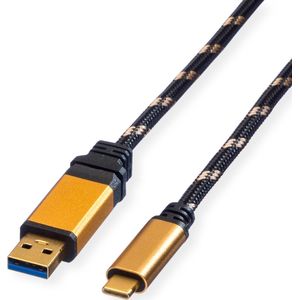 ROLINE GOLD USB 3.2 Gen 1 kabel, A-C, M/M, Retail Blister, 0,5 m - meerkleurig 11.88.9012