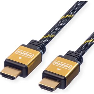 ROLINE GOLD HDMI HighSpeed Kabel met Ethernet, M-M, Retail Blister, 2 m - meerkleurig 11.88.5502