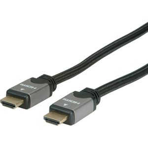 ROLINE HDMI HighSpeed kabel met Ethernet, M/M, zwart / zilver, 7,5 m - meerkleurig 11.04.5854