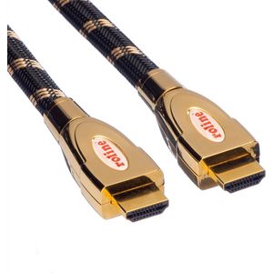 ROLINE GOLD HDMI Ultra HD Kabel met Ethernet, M/M, Retail Blister, 1 m