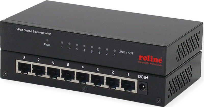 ROLINE Gigabit Ethernet Switch - 8 Poorten - High-Speed