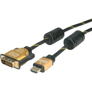 ROLINE GOLD Monitorkabel DVI (24+1) - HDMI, M/M, 1 m