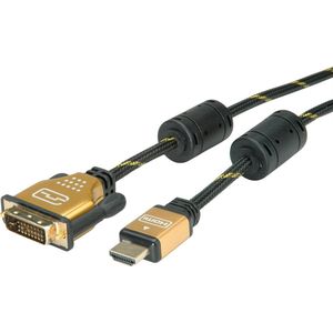 ROLINE GOLD monitorkabel DVI (24+1) - HDMI, ST/ST, 1 m