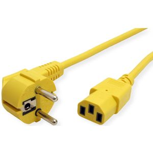 ROLINE Netsnoer, rechte IEC-aansluiting, geel, 1,8 m
