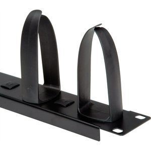 VALUE - Frontpaneel 1HE - Kabelbeheer - Zwart - Geschikt voor 19 inch racks