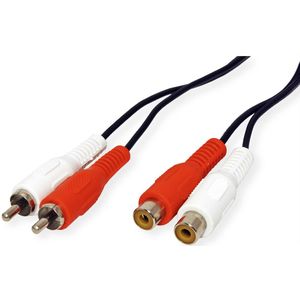 Value - Cinch Verlengkabel - 10m - Audiokabel - Zwart