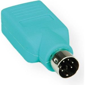 Mini DIN 6-pins PS/2 (m) - USB-A (v) adapter / groen