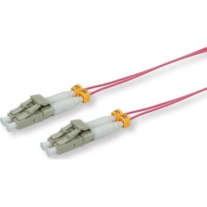 LC Duplex Optical Fiber Patch kabel / extra dun - Multi Mode OM4 - paars - 2 meter