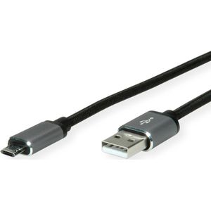Premium Easy-USB Micro B naar USB-A snellaadkabel - USB2.0 - tot 3A / zwart - 3 meter