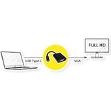 VALUE - Beeldschermadapter - USB Type C naar VGA - Zwart - 10 cm