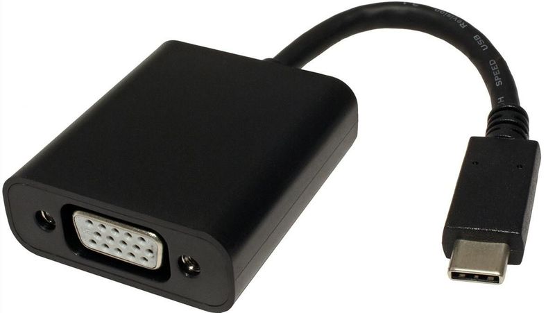 VALUE - Beeldschermadapter - USB Type C naar VGA - Zwart - 10 cm