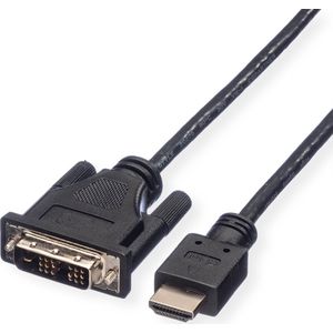 Roline Kabel DVI (18+1) ST - HDMI ST, schwarz, 2 m