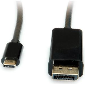VALUE USB type C - DisplayPort adapterkabel, v1.2, M/M, 1 m - zwart 11.99.5845