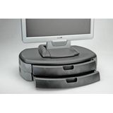 Roline - Monitor Standaard - Zwart/Zilver - Ergonomisch Ontwerp Met Lades