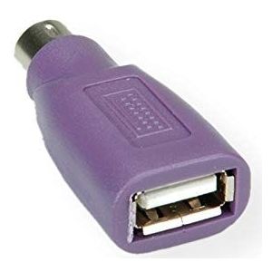 Mini DIN 6-pins PS/2 (m) - USB-A (v) adapter / paars
