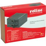 ROLINE Fast Ethernet Converter - RJ-45 - ST - Grijs