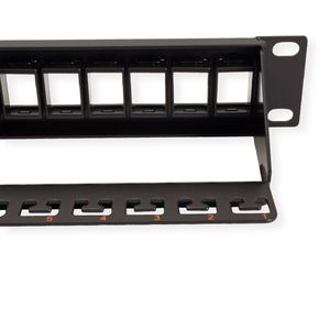 24-poorts Patchpaneel - Leeg - Geschikt voor Cat5e en Cat6 Keystones - 1U - Zwart