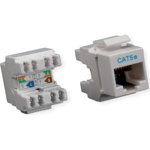 ROLINE Cat.5e (Klasse D) Keystone, RJ45, niet afgeschermd, lichtgrijs