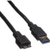 ROLINE USB 3.2 Gen 1 kabel, A ST - Micro B ST, zwart, 3 m