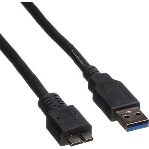 ROLINE USB 3.2 Gen 1 kabel, type, A M - Micro B M, zwart, 3 m - zwart 11.02.8877