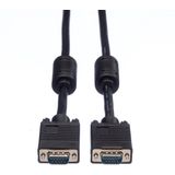 ROLINE SVGA High Quality Kabel met ferrietkernen + DDC, HD15M/M, 15pins, 6 m