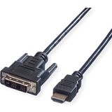 VALUE Monitorkabel DVI (18+1) / HDMI M/M, zwart, 1,5 m