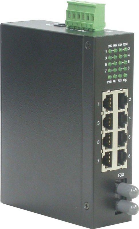 ROLINE Industriële Switch - 7x RJ-45 - 1x ST - Unmanaged