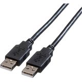 ROLINE USB 2.0 kabel, type A-A, type A-A, zwart, 0,8 m