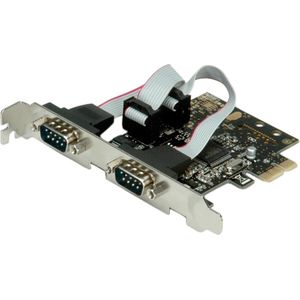 VALUE PCI-Express Kaart, Serieel RS232, D-Sub 9, 2 Poorts