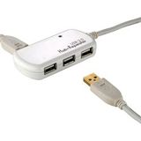 ROLINE - USB 2.0 4-Poorts Hub - Wit - 12 Meter Aansluitkabel