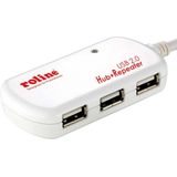 ROLINE - USB 2.0 4-Poorts Hub - Wit - 12 Meter Aansluitkabel