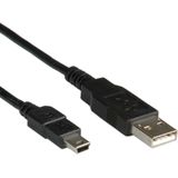 ROLINE USB 2.0 Kabel, type A - 5-Pin Mini, zwart, 3 m
